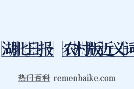 湖北日报·农村版近义词是什么意思的图片